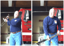 Vertical alignment of the D-handle to facilitate use for chopping (and everything else).